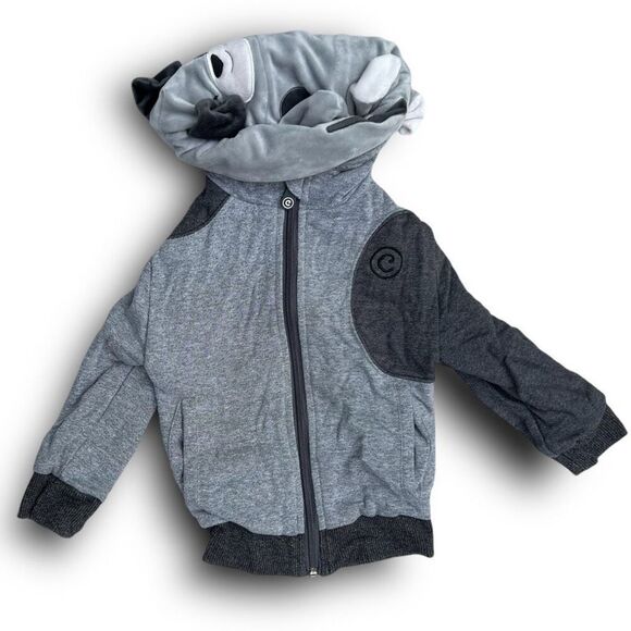 Cubcoats “Pimm the Pup” 2 for 1 Zip up Hoodie & Plushie, Gray/Charcoal Size 2T - Picture 3 of 16